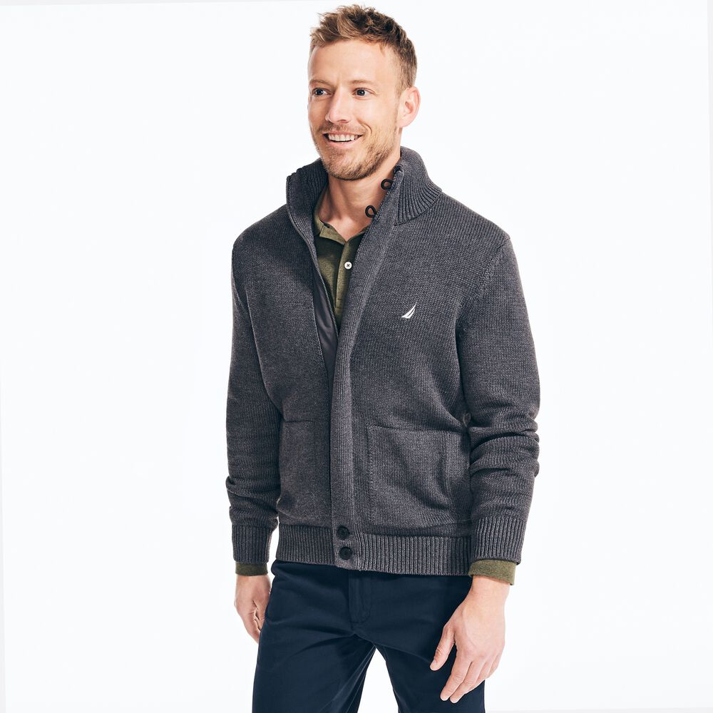 NAVTECH HOODED SWEATER ,Charcoal Heather,large