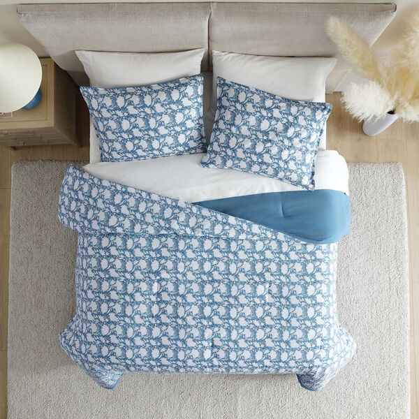 Bayport Floral Blue Full/Queen Comforter Set