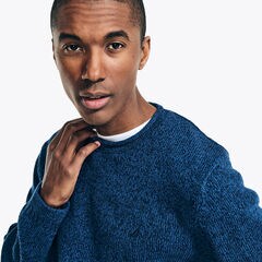 Marled Crewneck Sweater,Nite Sea Heather,large
