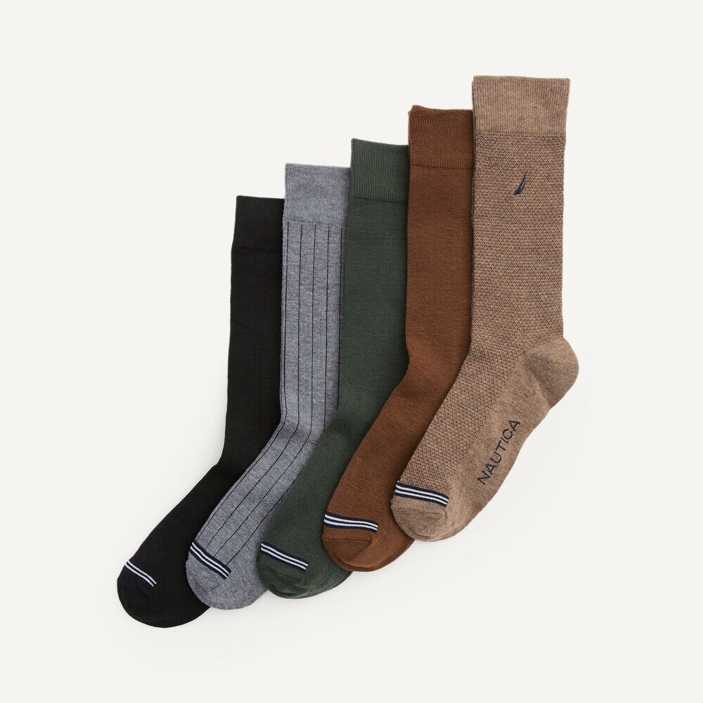 Dress Crew Socks, 5-pack,Multi,large