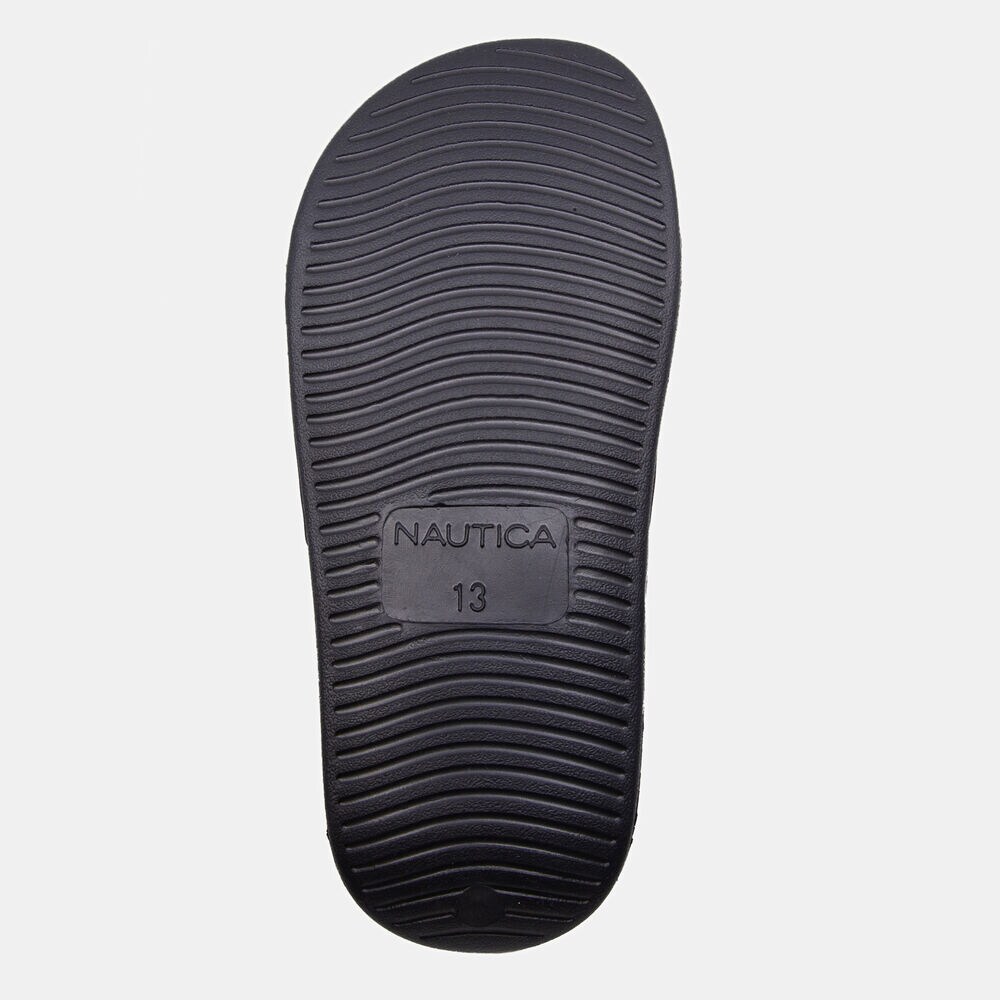 BOY'S EMBOSSED LOGO SLIDE SANDAL,Black,large