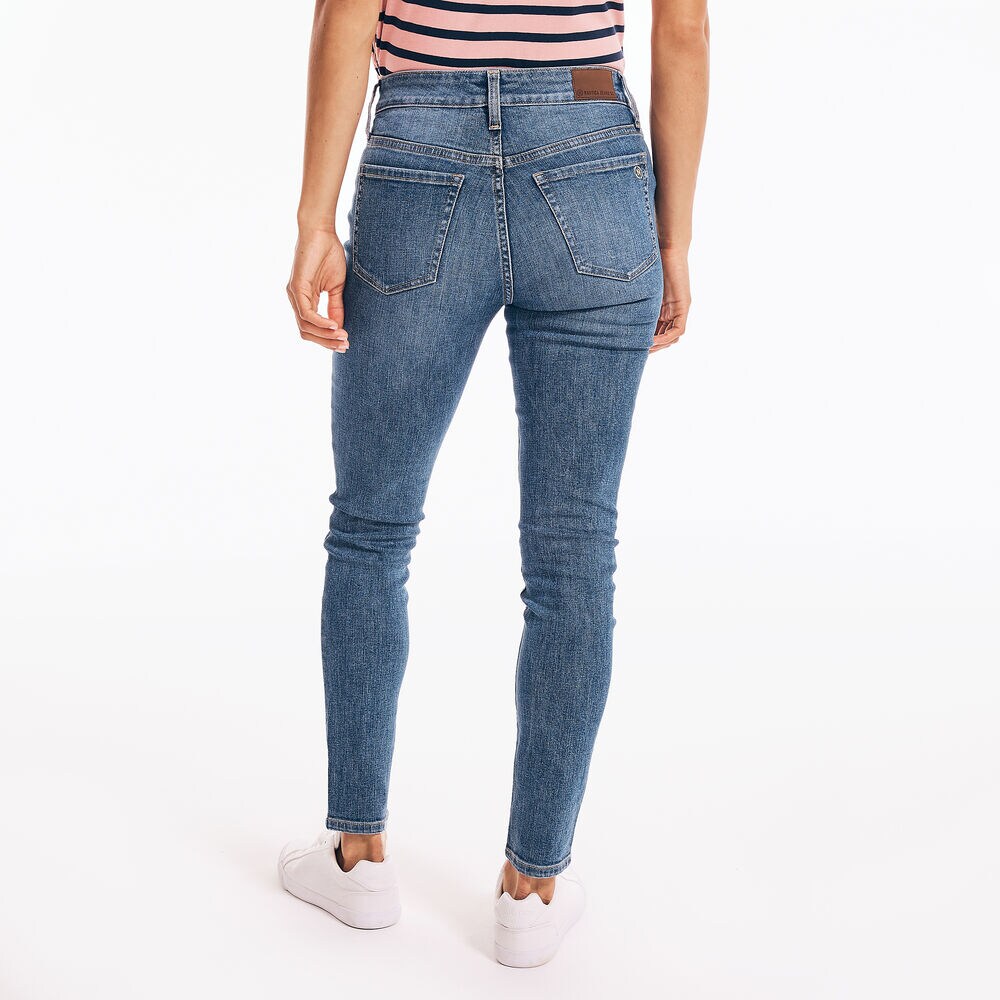 NAUTICA JEANS CO. TRUE FLEX MID-RISE SKINNY DENIM,Classic Hookline Wash,large