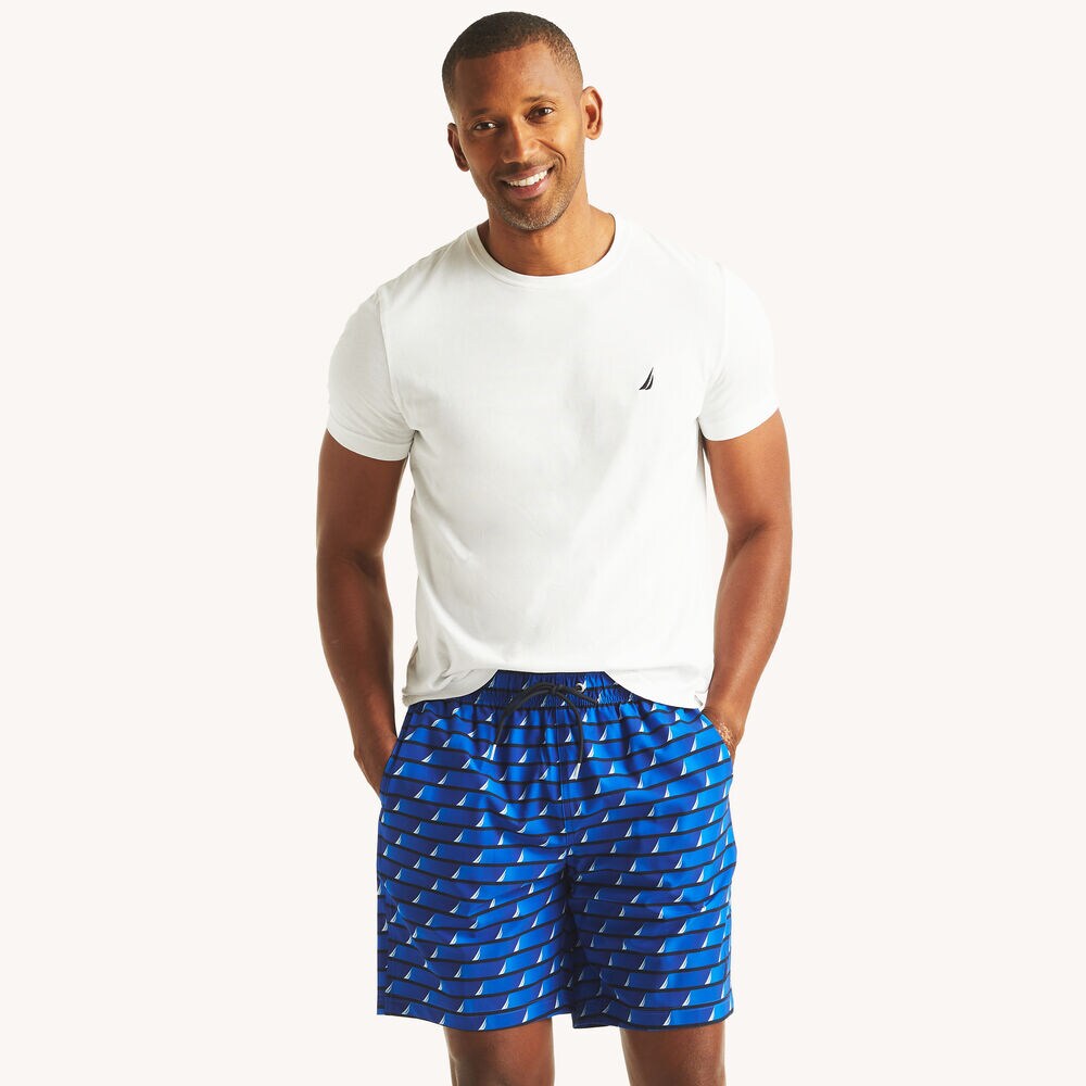 8" Striped Quick-Dry Swim,Navy,large