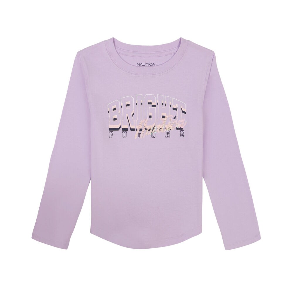 Girls' Bright Future Sequin Long Sleeve T-Shirt (7-16),Lavender,large