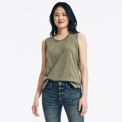 BRAND ICON SLEEVELESS T-SHIRT,Teal Wave,large