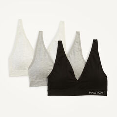 Seamless Heather Bra, 3-Pack,Grey Heather,large