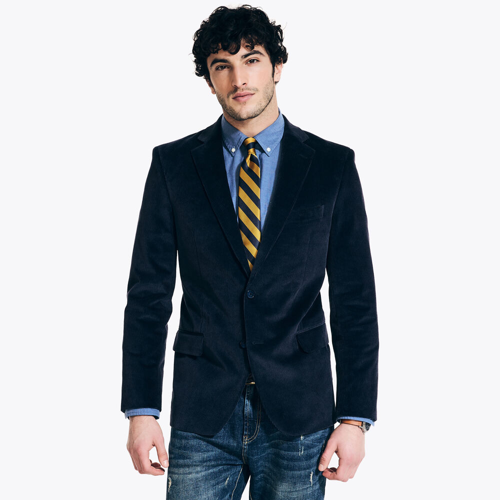 Corduroy Blazer,Navy,large