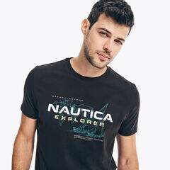 NAUTICA EXPLORER GRAPHIC T-SHIRT,True Black,large