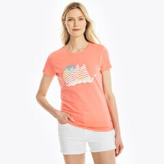SUSTAINABLY CRAFTED SAILBOAT GRAPHIC T-SHIRT,Sugar Coral,large