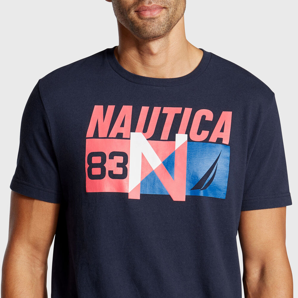 N-83 Short Sleeve T-Shirt,Navy,large