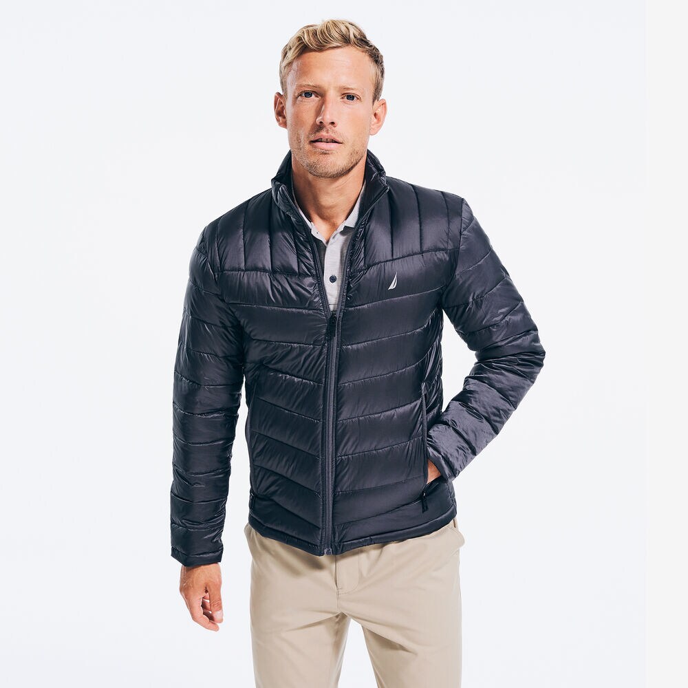 QUILTED BRAND ICON RIPSTOP JACKET,Grey Carbon,large