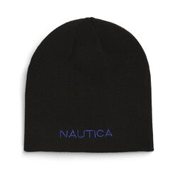 REVERSIBLE LOGO BEANIE,True Black,large