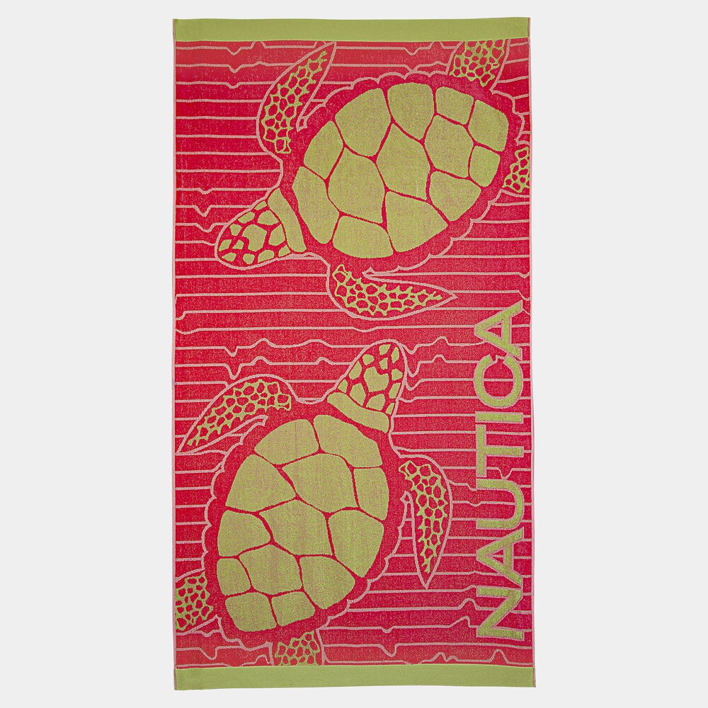 SEA TURTLE PRINT BEACH TOWEL,Port Scarlet,large