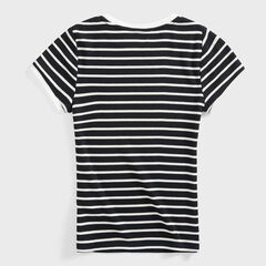 STRIPE BUTTON-SHOULDER KNIT TOP,True Black,large