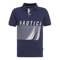 LITTLE BOYS' BRAND ICON TRIO GRAPHIC POLO (4-7),J Navy,large