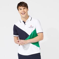 CLASSIC FIT DIAGONAL COLORBLOCK POLO,Bright White,large