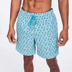 8" SUSTAINABLY CRAFTED FISH PRINT SWIM,South Beach Aqua,large