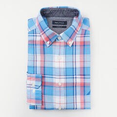 PLAID LINEN SHIRT,Bright White,large