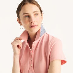 Solid Polo Dress,Prism Pink,large