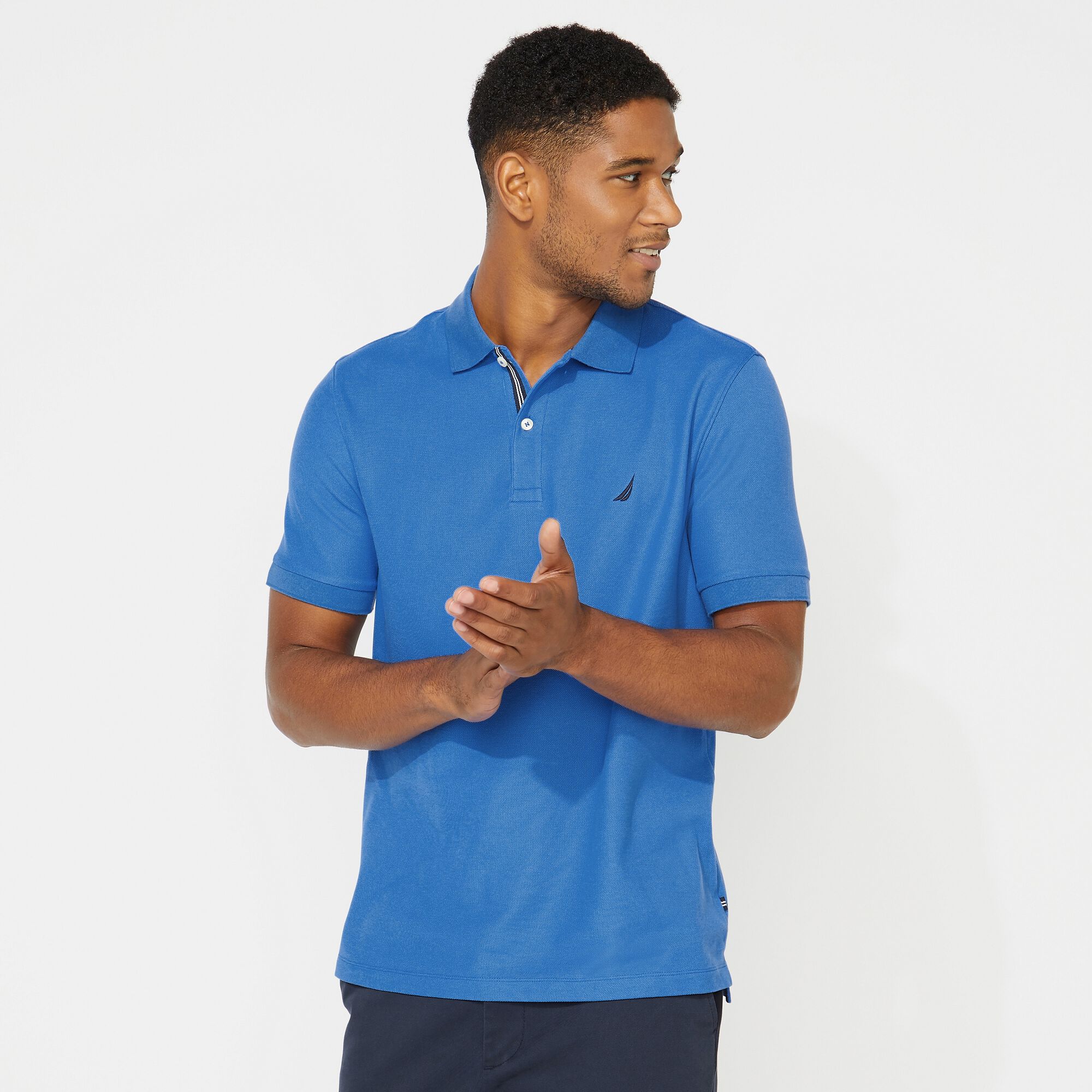 BIG & TALL STRETCH MESH POLO,True Navy,large