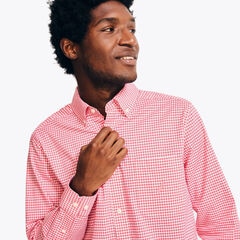 Gingham Plaid Shirt,Melonberry,large