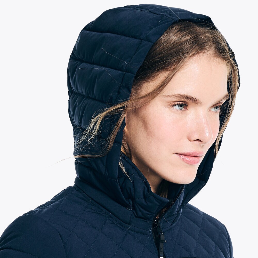 Short Puffer Jacket With Removable Hood,Stellar Blue Heather,large