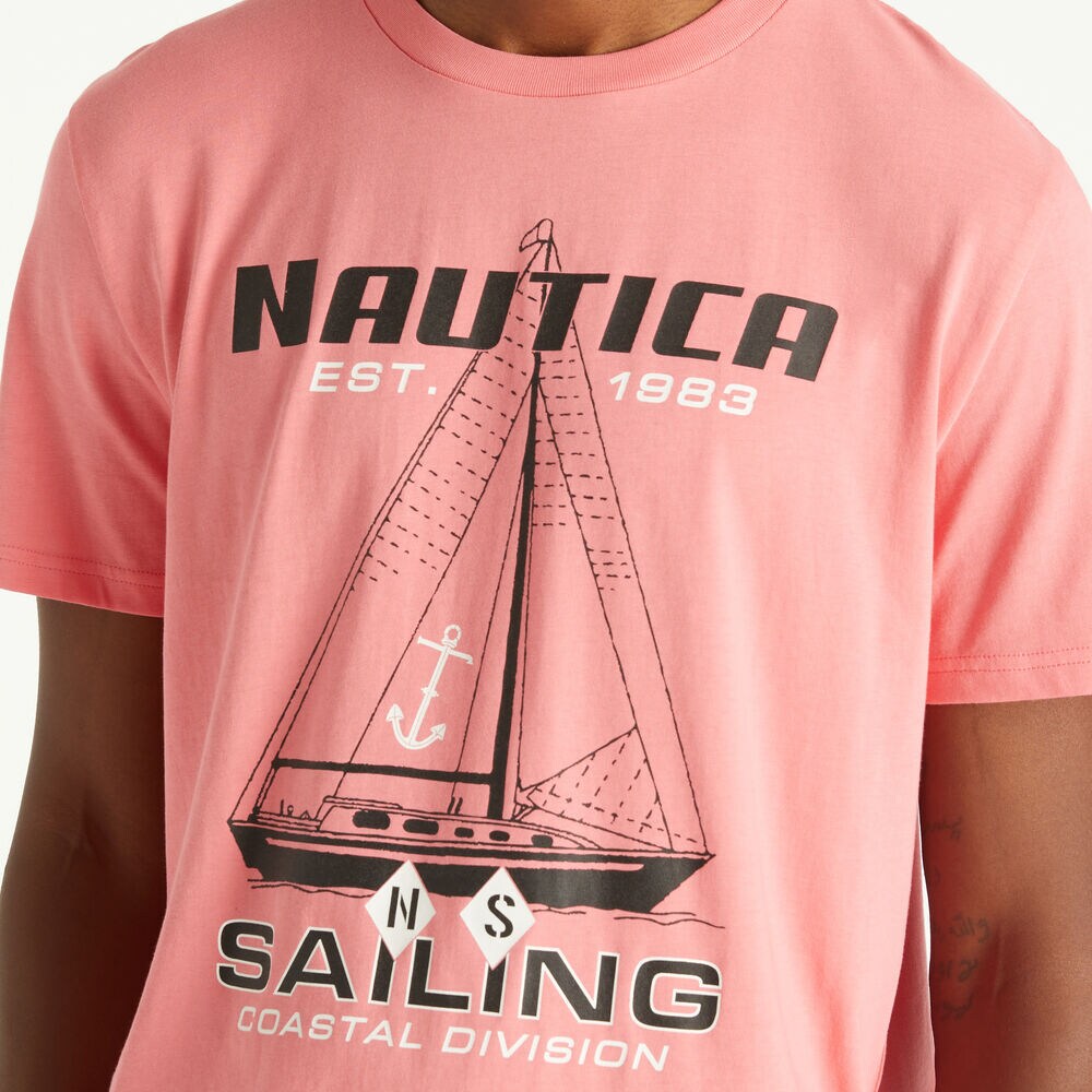Coastal Sailing Sleep T-Shirt,Teaberry,large