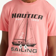 Coastal Sailing Sleep T-Shirt,Teaberry,large