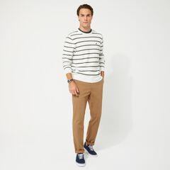 SUSTAINABLY CRAFTED STRIPED SWEATER,Marshmallow,large