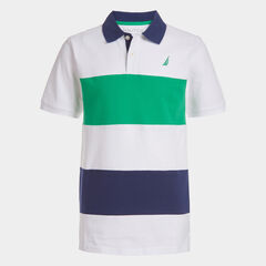 LITTLE BOYS' TODD PIECED STRIPE POLO (4-7),Antique White Wash,large