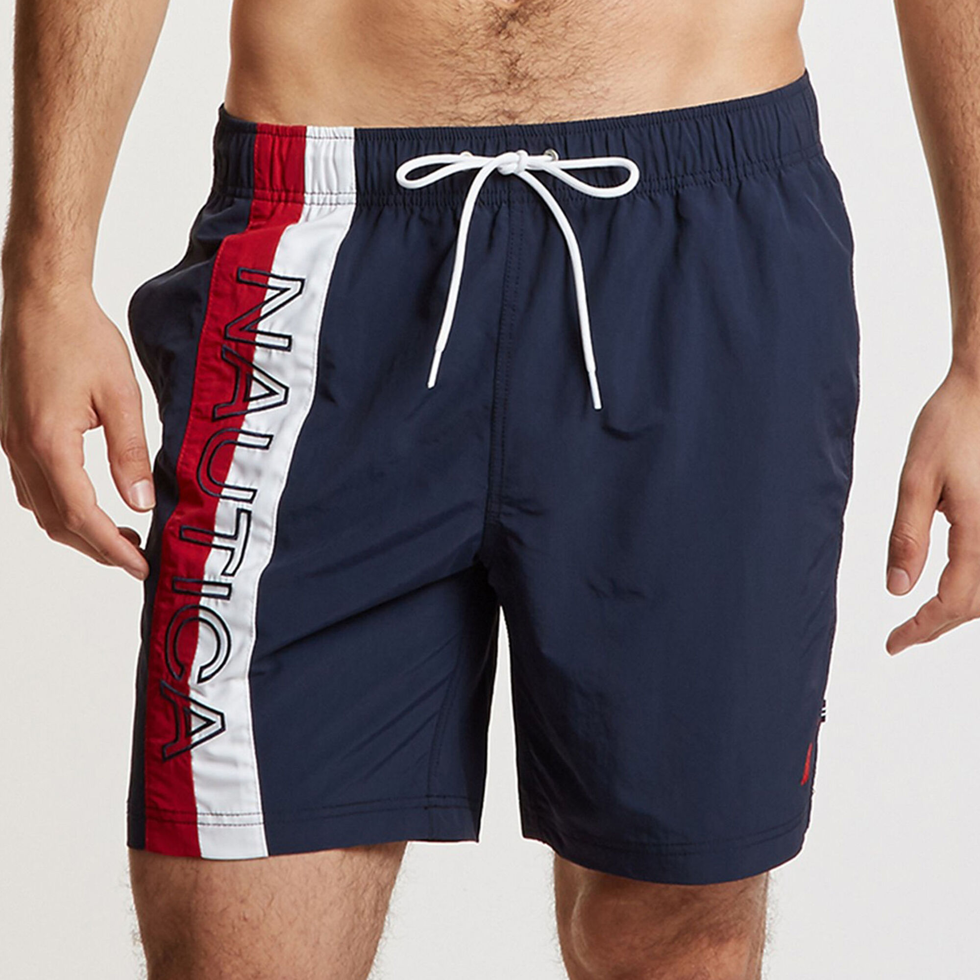 8" SURFWASH SWIM TRUNK IN COLORBLOCK,Navy,large