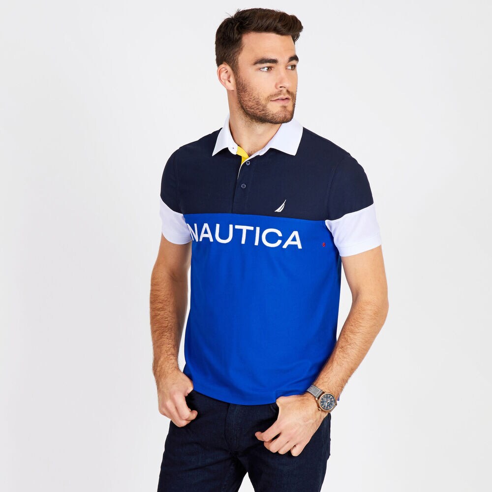 Big & Tall Logo Navtech Pique Classic Fit Polo,Bright Cobalt,large