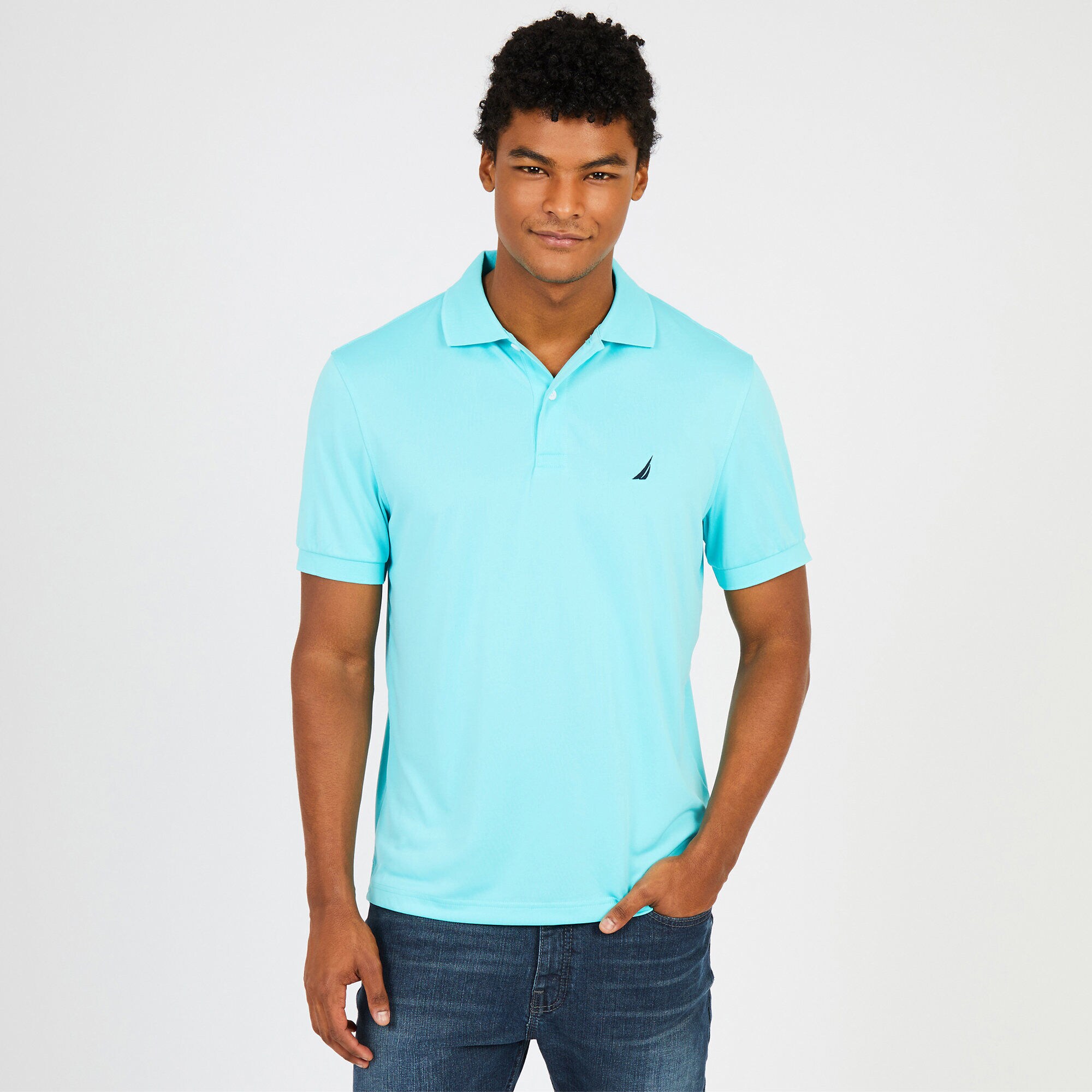 Navtech Classic Fit Performance Polo,Bali Bliss,large