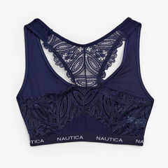 LASER-CUT LACE RACERBACK BRALETTE, 2-PACK,Workshirt Blue,large