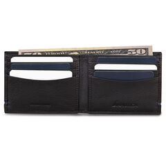 Leather Bifold Wallet,Black,large