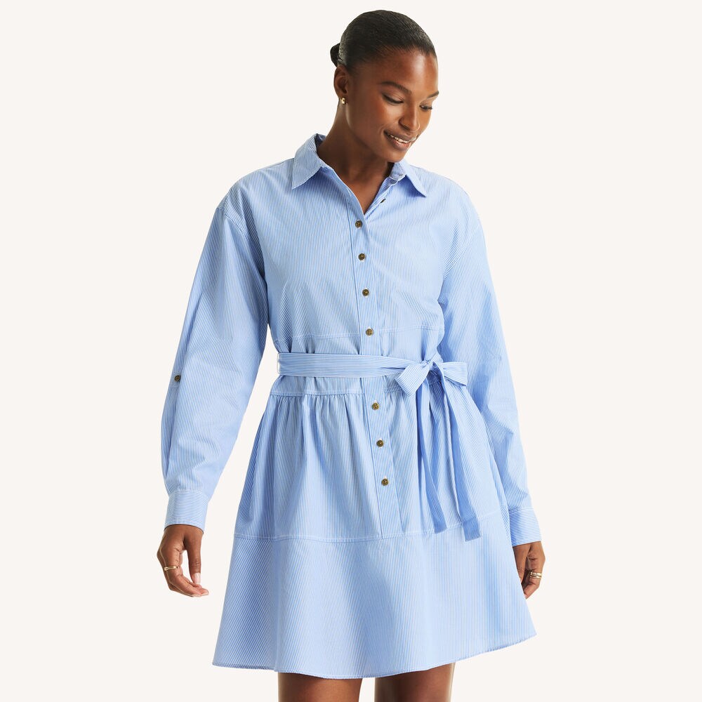 Striped Dress,Bolt Blue,large