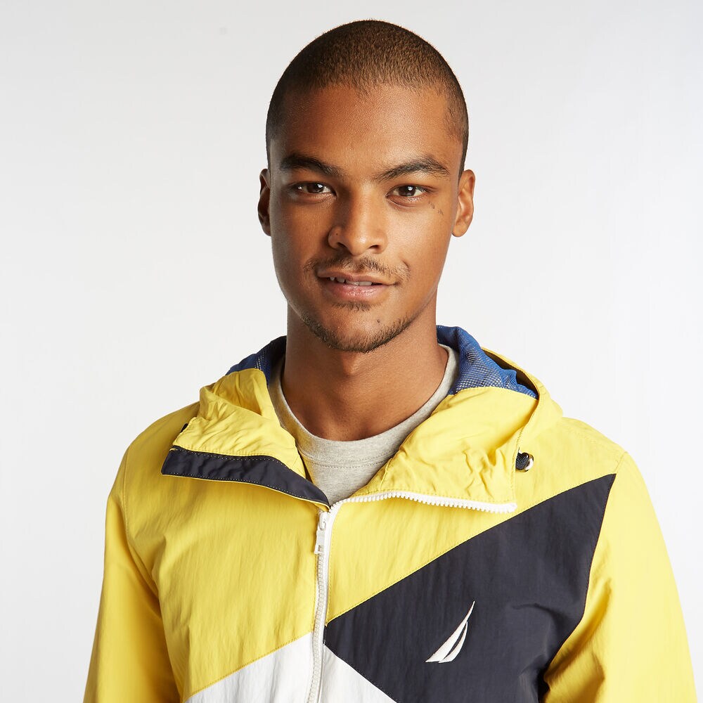 LIGHTWEIGHT JACKET IN COLORBLOCK,Buoy Yellow,large