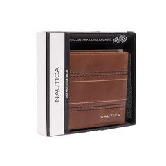 EMBROIDERED LEATHER SLIMFOLD WALLET,Military Tan,large