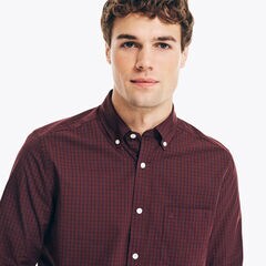WINDOWPANE SHIRT,Royal Burgundy,large