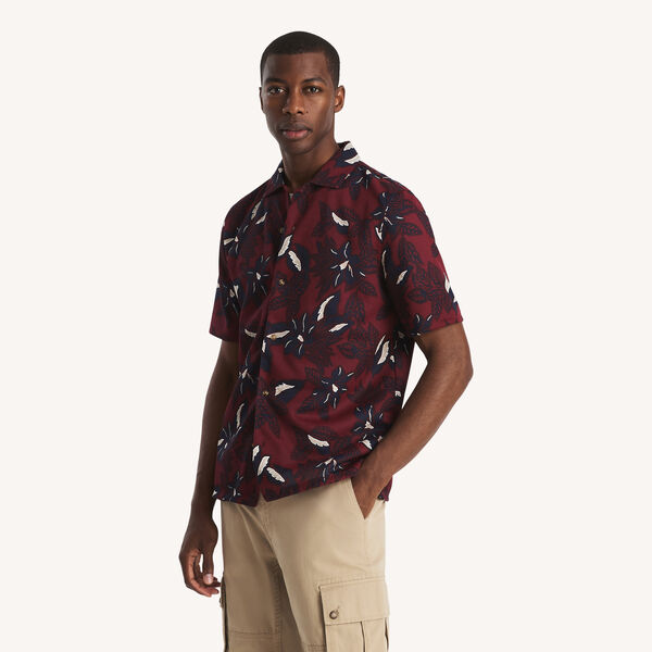 Printed Button-Front Polo