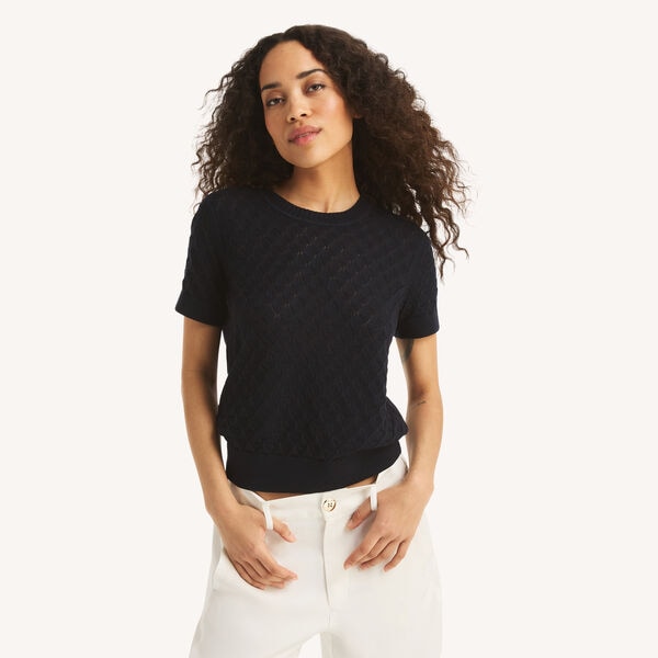 Diamond Short-Sleeve Sweater