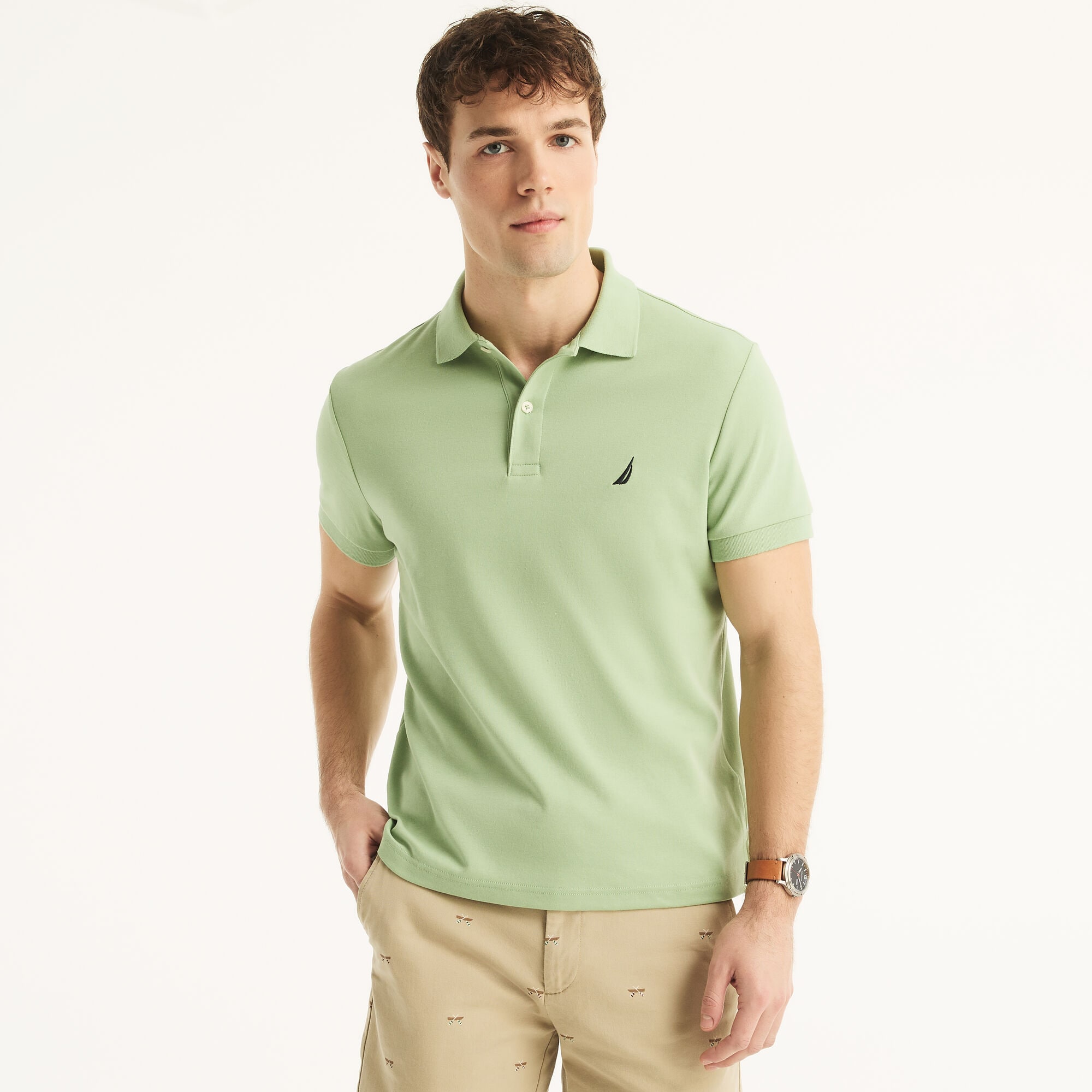 Slim Fit Deck Polo,Mahogany,large