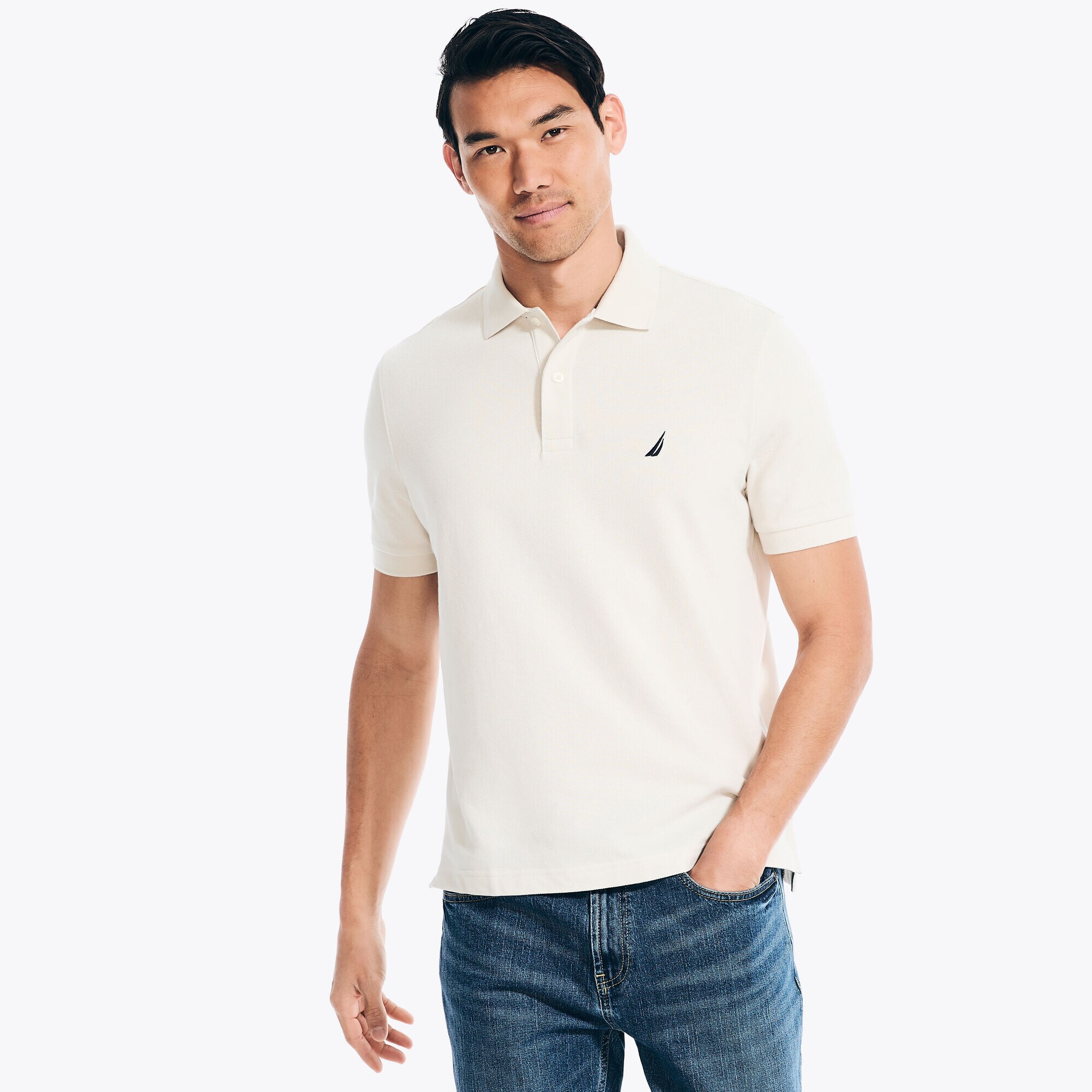 CLASSIC FIT DECK POLO,Nautica Stone,large