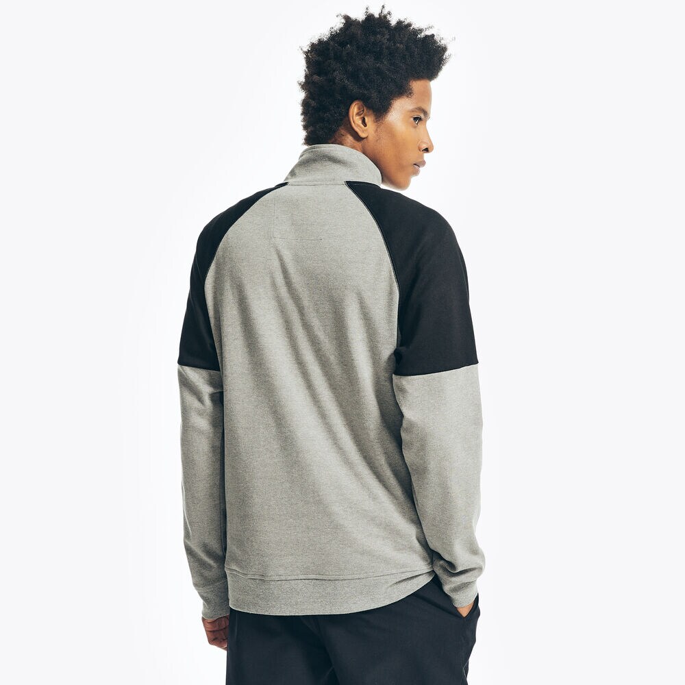 BIG & TALL NAVTECH HALF-ZIP SWEATSHIRT,Stone Grey Heather,large