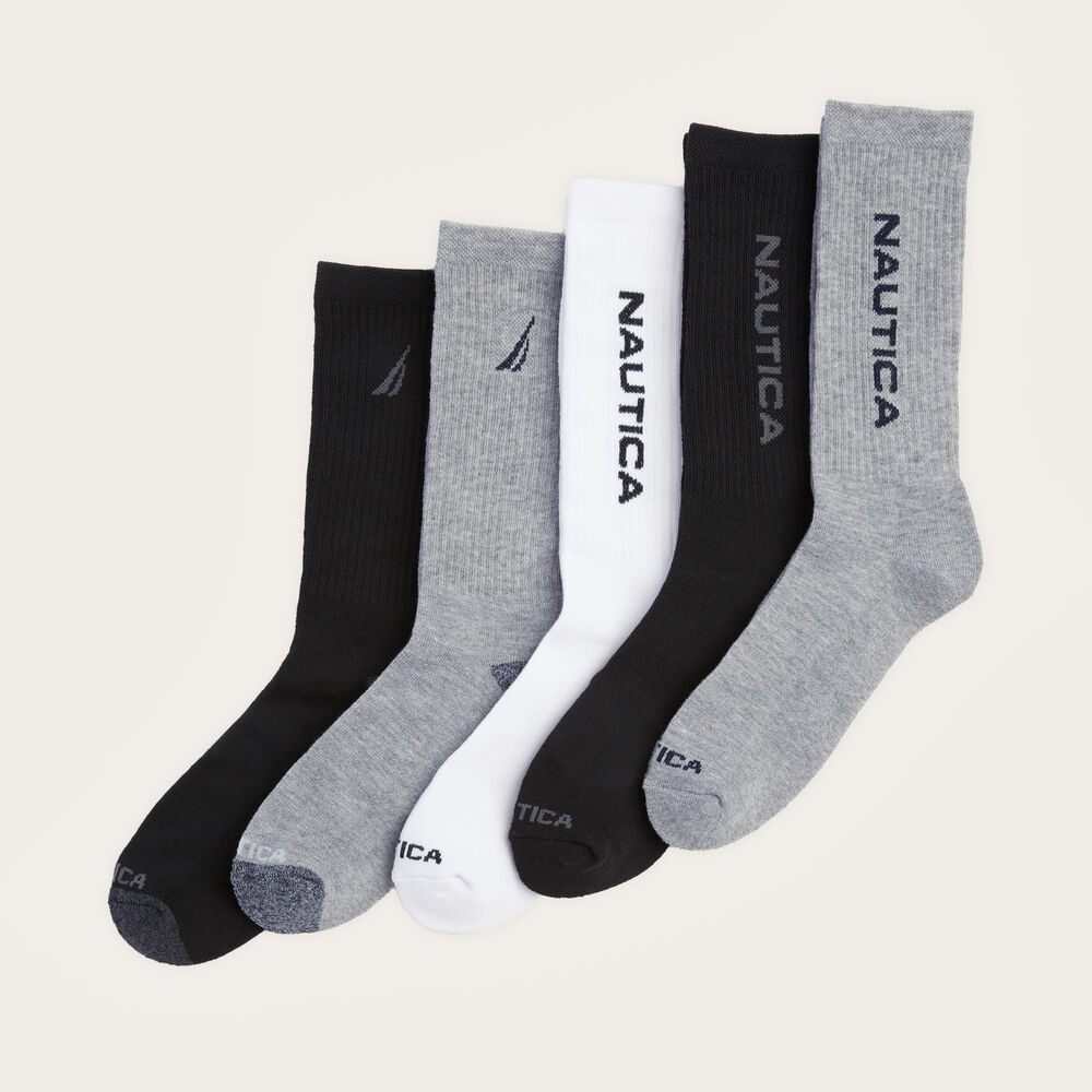 ATHLETIC CREW SOCKS, 5-PACK,Multi,large