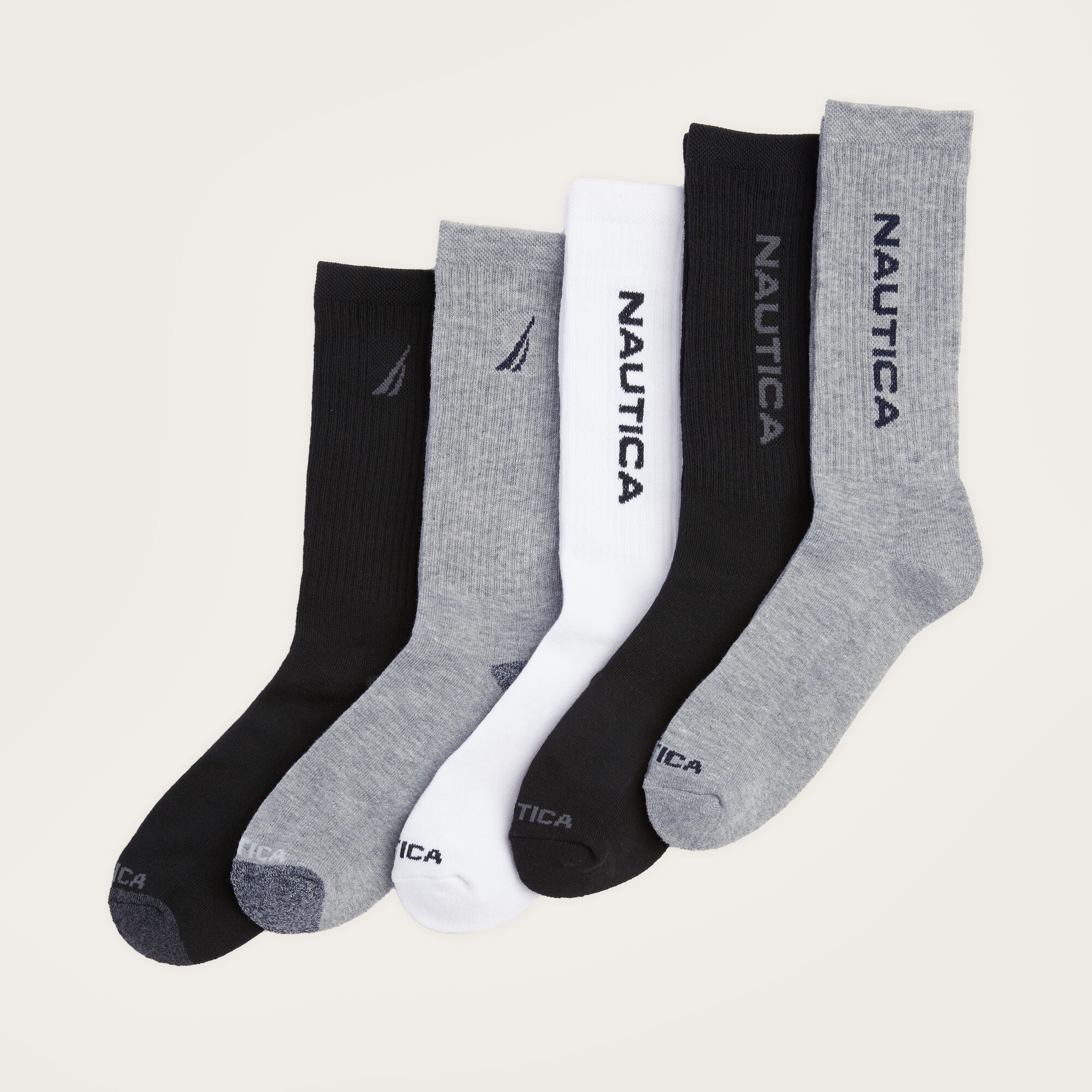 ATHLETIC CREW SOCKS, 5-PACK,Multi,large