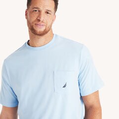 Big & Tall Pocket T-Shirt,Azure Blue,large