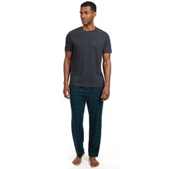 Woven Pajama Set - Plaid,True Black,large