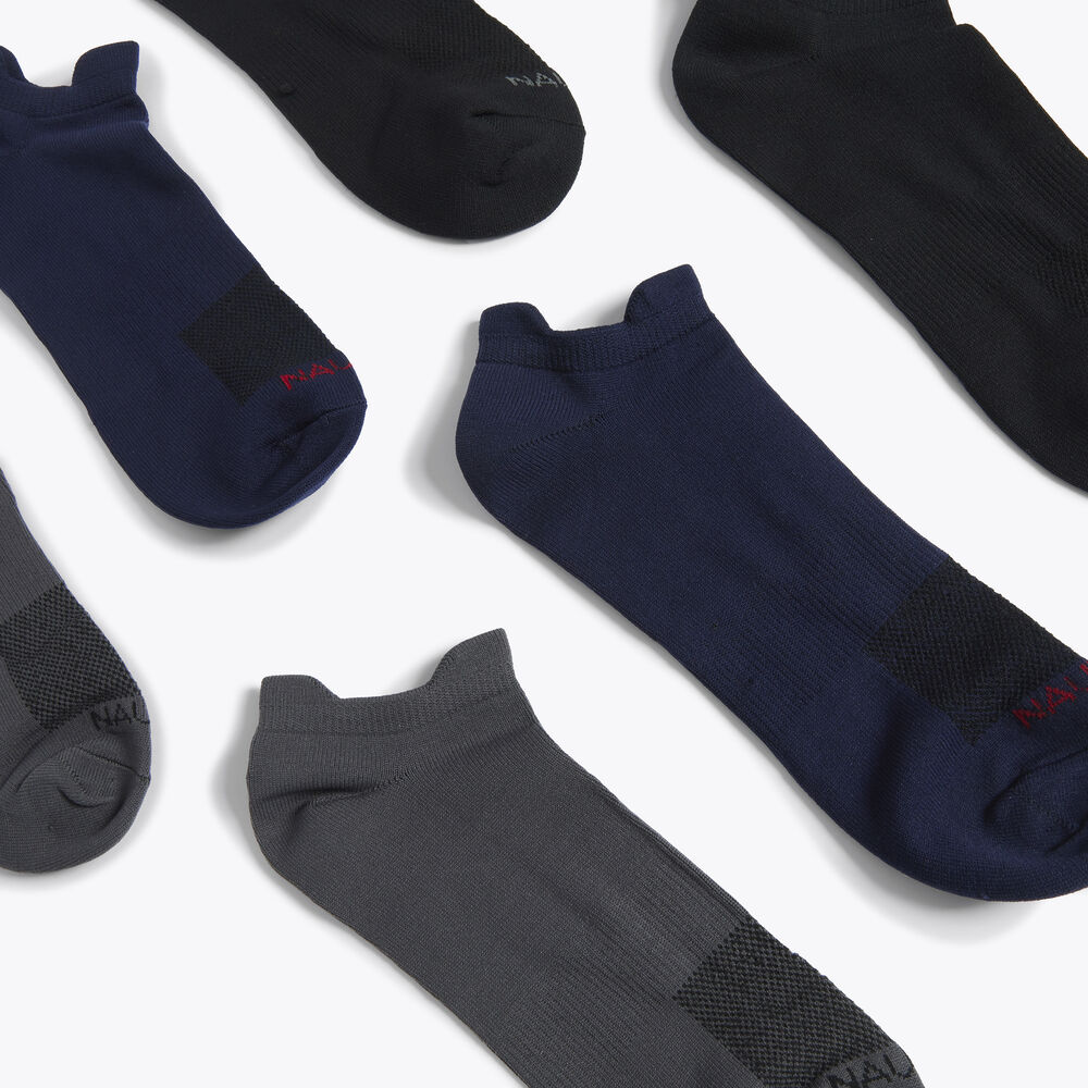 ATHLETIC LOW-CUT MICROFIBER SOCKS, 6-PACK,Black Onyx,large