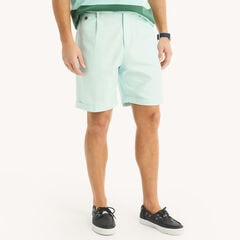 Miami Vice x Nautica 8.5" Pleated Linen Short,Ocean Depth Heather,large